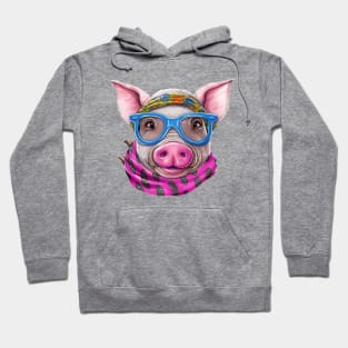 Pig with Glasses #3 Hoodie